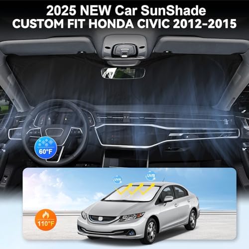 Windshield Sunshade for 2012 2013 2014 2015 Honda Civic Sun Visor - Image 3