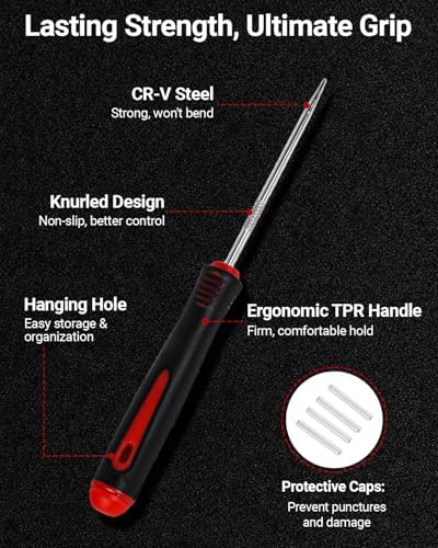4-Piece Hook and Pick Set, Precision Automotive Pick Tool & O Ring Pick Set with Comfort Grip & Anti-Slip Shaft for Oil Seal, Gasket Removal, and Electronic Repair - Image 3