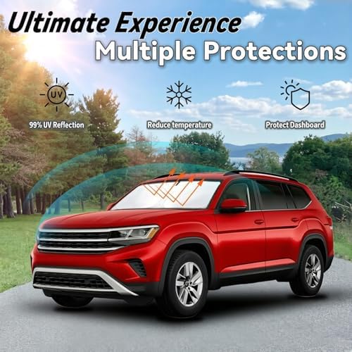 Windshield Sun Shade for VW Atlas 2018-2026 Atlas Cross Sport - Image 3