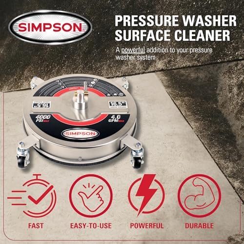 Simpson 16.5" Stainless Steel Pressure Washer Surface Cleaner, 80625 - Image 2