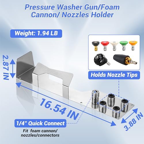 FIXFANS Pressure Washer Gun Holder, Wall Mounted Foam Cannon Tool Organizer - Image 4