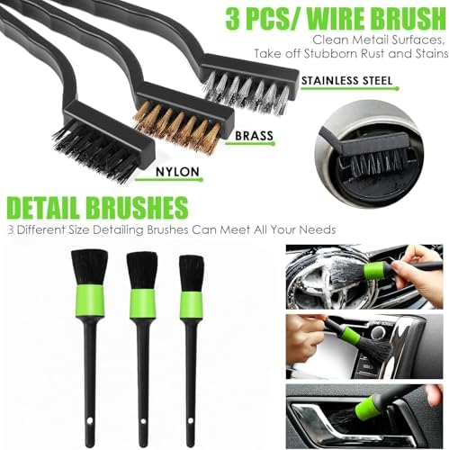 30pcs Car Cleaning Kit, Car Interior Detailing Kit with High Power Handheld Vacuum, Detailing Brush Set, Windshield Cleaner, Cleaning Gel, Complete Auto Accessories for Men, Women - Image 5