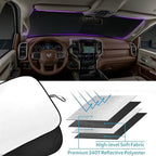 2026 Upgrade Front Windshield Sunshade Fit for Dodge RAM 1500 2010-2025 2026 Foldable Car Shade Automotive Windshield Sunshades for Dodge RAM 1500 Accessories |Keeps Your Vehicle Cool| - Image 5