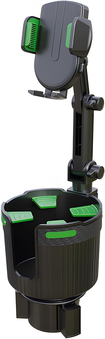 Car Cup Holder Phone Mount, 2 in 1 360° Rotation Long Arm Vehicle Cup Cell Phone Holder Expander with Adjustable Base, Automotive Drink Bottles Smartphones Stand, Universal Fit (Green) - Image 7