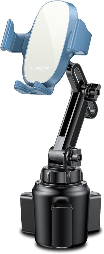 Miracase Cup Phone Holder for Car, [Upgraded Version] Adjustable Long Neck Car Cup Holder Phone Mount Cradle Friendly Compatible with iPhone Samsung Google and All Smartphones, Light Blue by Miracase