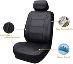 Flying Banner car seat Covers Protects Water Proof Faux Leather Carbon Fiber Front and Rear Bench (Black Black, Full Set - 9PCS) - Image 2