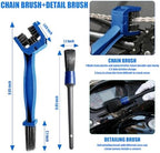 13PCS Motorcycle Cleaning Kit, Motorcycle Detailing Kit Overall Cleaner Tools Car Washing Brush Rims Cleaning Kit Chain Tire Wheel Brush Set Chain Tire for Car Bike Motorbike (Blue) - Image 6