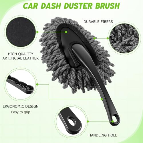 16 Pcs Windshield Cleaner Tool, Car Cleaning Kit with Various Detailing Brushes Set Spray Bottle Cleaner Towel Cleaning Gel Accessories Car Interior Detailing Kit for Windows Vents(Green) - Image 4