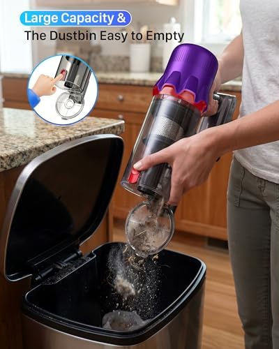 Cordless Vacuum Cleaner for Home - Powerful Stick Vacuum with HEPA Filter, 55-Min Runtime, LED Light, Anti-Tangle Brush, Detachable Battery,Lightweight Vacuum for Pet Hair,Carpets & Hard Floors - Image 5