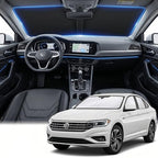 Windshield Sun Shade for Volkswagen/VW Jetta 2019-2024 2025 2026 Front Window Shade Custom Fit Jetta Accessories Sun Visor Foldable Shade Blocks UV Rays Summer Must Have Car Accessories by AuyNeas