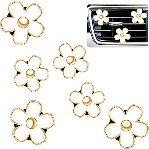 Frienda 6 Pcs Daisy Vent Clips for Car, 3/3.3 cm, White by Frienda