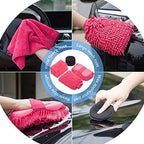 22Pcs Car Wash Cleaning Tools Kit Car Detailing Set with Canvas Bag Pink Collapsible Bucket Wash Mitt Sponge Towels Tire Brush Window Scraper Duster Complete Interior Car Care Kit - Image 4
