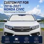 Car Sun Shade for 2016-2021 Honda Civic Accessories Windshield Sunshade Cover Front Window Shade Custom Fit Civic Sun Visor Protector Foldable Blocks UV Rays - Image 2