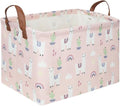 FXOLCSHE Rectangular Pink Alpaca Basket,Collapsible waterproof nursery laundry basket,Toy nursery, kids clothes gift basket with handles,Kids Room Decor(Alpaca) by FXOCSHE