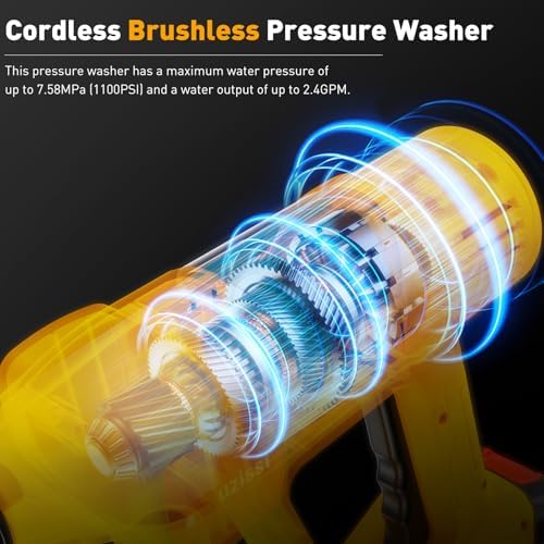 1100PSI Cordless Car Washer,Portable Battery Powered Cleaning Tool - Image 2