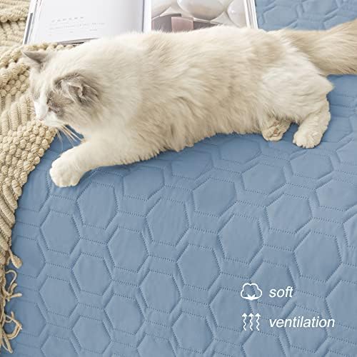 Waterproof Blanket Couch Cover for Dogs Non-Slip Pet Sofa Protector | Tcksstex Non-slip waterproof couch cover scratch resistant machine washable protects sofa bed car（52x82-Stoneblue） - Image 5