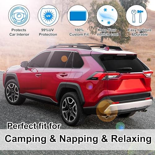 TINGLU Window Shades for Toyota RAV4 2019-2025 2026 Accessories Car Side Full Windows Rear Triangular Windshield Sun Shade Sun UV Rays & Privacy Protection for Camping,Napping,and Relaxing 8PCS - Image 6