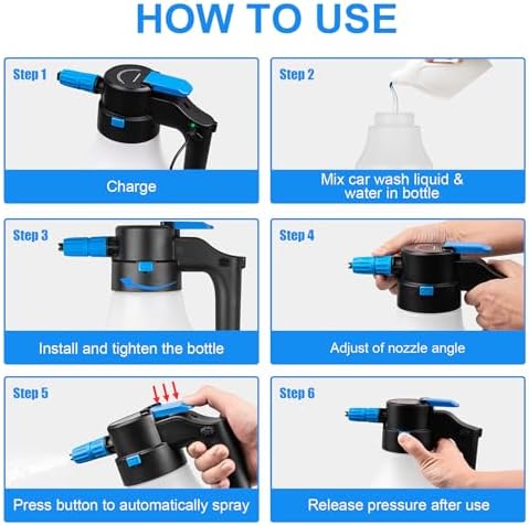 Luney 1.5L Electric Foam Sprayer, USB Rechargeable, for Car Washing, Home - Image 5