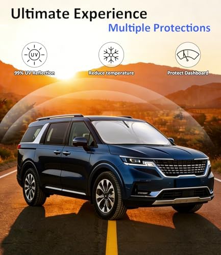 Windshield Sun Shade for 2022-2026 Kia Carnival Accessories - Image 3