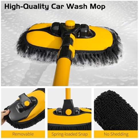 Ordenado 15° Curved Car Wash Brush with Long Handle, Scratch-Free Mop Head - Image 7