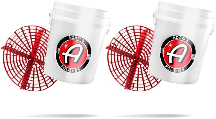 Adam's Polishes Car Wash Buckets 5 Gallon Bucket + Grit Guard 2 Pack Perfect Car Detailing Tool for Car Washing & Garage Storage | Stores Car Wash Soap, Foam Cannon, Foam Gun, Microfiber Towels by AdamsPolishes
