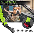 SlowTon Dog Car Seat Belt, 3 in 1 Latch Bar Attachment Dog Safety Seatbelt | Hook Latch Bar& Seatbelt Buckle, Reflective, Heavy Duty Nylon, Durability, Easy of Use, for Travel Riding, Lime, 35.5" - Image 6