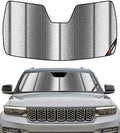 Pigenius Windshield Sun Shade for Jeep Grand Cherokee 2022-2026, Grand Cherokee L 2021-2026 Front Window Sunshade - Metallic by Pigenius