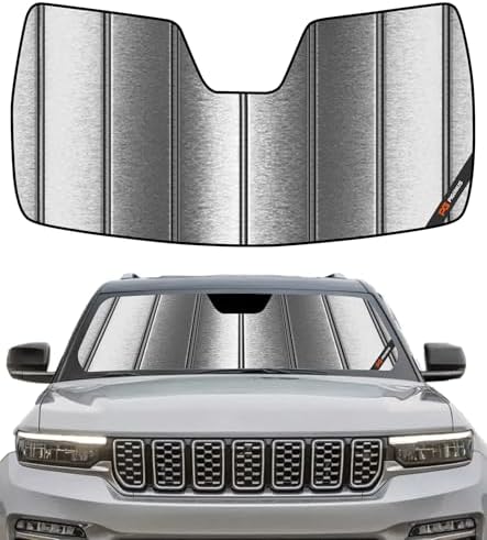 Pigenius Windshield Sun Shade for Jeep Grand Cherokee 2022-2026, Grand Cherokee L 2021-2026 Front Window Sunshade - Metallic by Pigenius