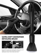 Fantasticlean Car Detailing Brush Set, Interior Leather Cleaning Kit, 9PCS - Image 3