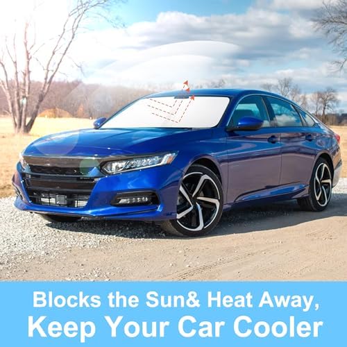 TINGLU Sun Shade for Honda Accord Sedan 2018-2022 Accessories Windshield Sun Shade Window Shade UV Rays Protection Sun Visor Cover with Steering Wheel Sunshade Storage Bag - Image 5