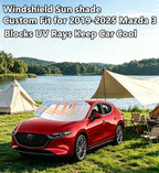 Windshield Sun Shade for 2019-2025 2026 Mazda 3 Upgrade 4-Layer 240T Car Windshield Accessories - Image 2