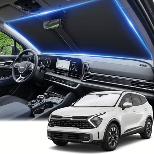 for Kia Sportage NQ5 2023-2026 Windshield Sun Shade, 4-Layer 240T Front Window Visor, Custom Fit Foldable Sun Blocker, UV Protection Car Accessory by AuyNeas