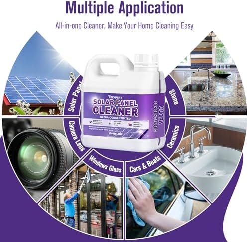 Teexpert Solar Panel Cleaner (32oz Makes 150 Gallons), Ultra Concentrated Glass & Solar Panel Cleaning, Pro Quick Dry Streak-Free Remove Dirt, Dust, Droppings, Fingerprints, Oils & Water Spots - Image 6