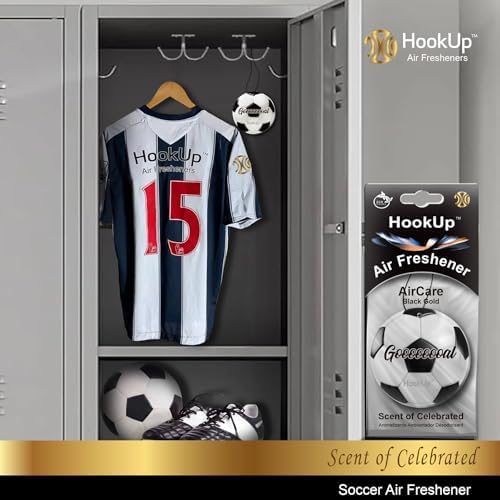Soccer Car Air Freshener by HookUp - 50 Pack - Black Gold Scent (Extra Strong) | Unique Soccer Gift for Players, Coach, Fans | Hanging Car Accessory with Long Lasting Fresheners Smell - Image 6