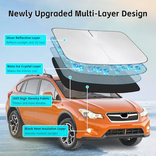 Windshield Sun Shade for Subaru Crosstrek 2012-2017 Sunshade - Image 3