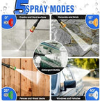Pressure Washer, Power Washer with 4 Quick Connect Nozzles 1 Foam Cannon, High Pressure Cleaning Machine for Cars/Fences/Driveways/Patios/Farms/Home Cleaning(Light Blue) - Image 3