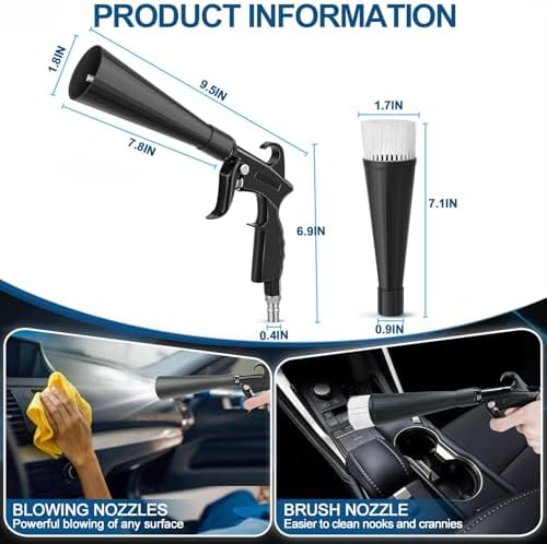 PARAROSE Detailing Car Cleaning Gun Interior Dryer Air Blow Gun, High Pressure Blower Gun, Car Detailing Tools for Quickly Blowing Out Dirt and DustWorking with Air - Image 6