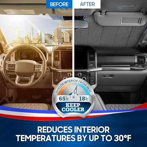 Motor Trend Freedom Windshield Sun Shade for Car Windshield 250 USA Anniversary Patriotic Accordion Fold Sunshade Protection Heat Blocker Foldable Windshield Cover Truck SUV 4th of July Memorial Day - Image 4