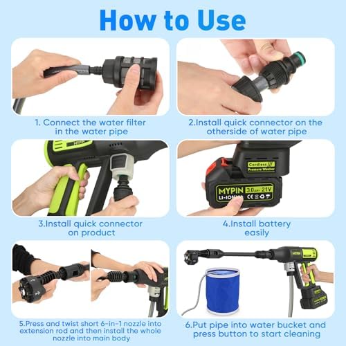 LCD Display Portable Cordless 725 PSI Pressure Washer with Brushless Motor - Image 7