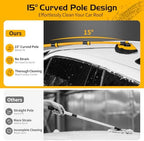 HIPPIH 15° Curved Car Wash Brush with Long Handle, 2 Scratch-Free Mop Heads - Image 3