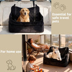 Dog Car Seat for Large Dogs up to 55 lbs, Heavy Duty Booster Seat | Reinforced pet car seat: safety tether, adjustable straps, waterproof Oxford fabric, anti-slip base for SUV, car & truck - Image 3