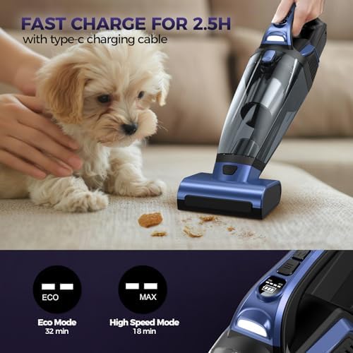 Pet Hair Handheld Vacuum Cordless: 20000PA Rechargeable Car Vacuum Cleaner - Image 5