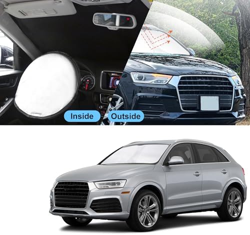 TINGLU Sun Shade for Audi Q3 2013-2018 Accessories Windshield Sun Shade Window Shade UV Rays Protection Sun Visor Cover with Steering Wheel Sunshade Storage Bag - Image 6