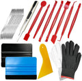 Umaki Automotive Vinyl Wraps Tools Tint Film Kit with 2 Pairs Vinyl Wrap Gloves, 4inch Felt Squeegee, Scraper, Edge Trimmer, Black Utility Vinyl Knife by Umaki