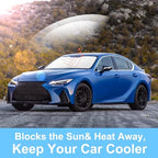 TINGLU Sun Shade for Le xus is Sedan (NOT for Le xus RX, ES) 2014-2020 Accessories Windshield Sun Shade Window Shade UV Rays Protection Sun Visor Cover with Steering Wheel Sunshade Storage Bag - Image 5