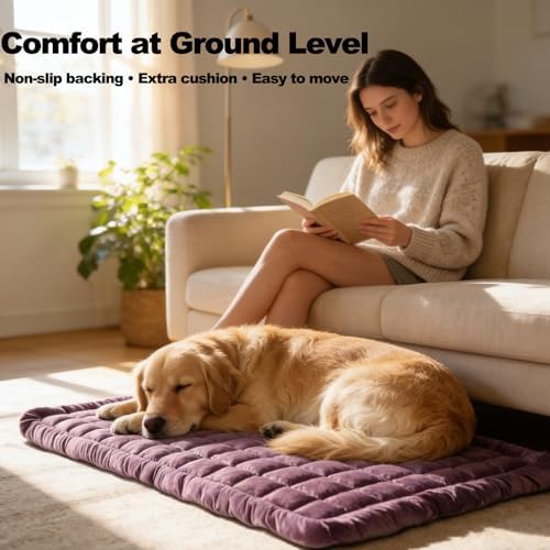 Dog Car Seat Cover for Back Seat, Purple Flannel Pet Bed Mat, Non-Slip Waterproof Bottom, Washable Dog Bed & Seat Protector for Cars SUVs Trucks, Fits Backseat Extenders, 59.1 x 23 Inches - Image 6