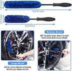 10Pcs Wheel Brush Kit for Cleaning Wheel and Tire, Wheel and Rim Brush, Car Detailing Brushes, Tire Brush, Bendable & Durable Car Wheel Rim Cleaner Brush Set,Car Cleaning Brush Supplies Kit - Image 2