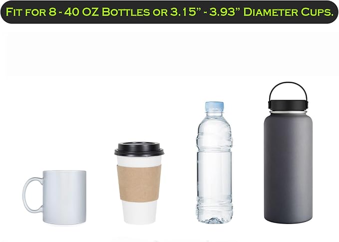 Large Car Door Cup Holder, Side Window Seat Armrest Drink Holder | Holds Large 8-40 oz. Bottles, Mugs and Other Big Drinks in 3.15"-3.93" - Image 4