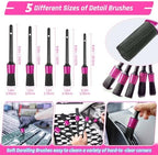 38PCS Car Detailing Kit Interior Cleaner with High Power Handheld Vacuum, Car Wash kit with Detailing Brush Set,Car Interior Detailing Kit,,Pink Car Accessories for Motorcycle,Cars,Gift for Women - Image 3