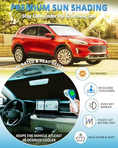 Sun Shade for 2013-2019 Ford Escape Windshield Sunshade Window Cover Shield - Image 3
